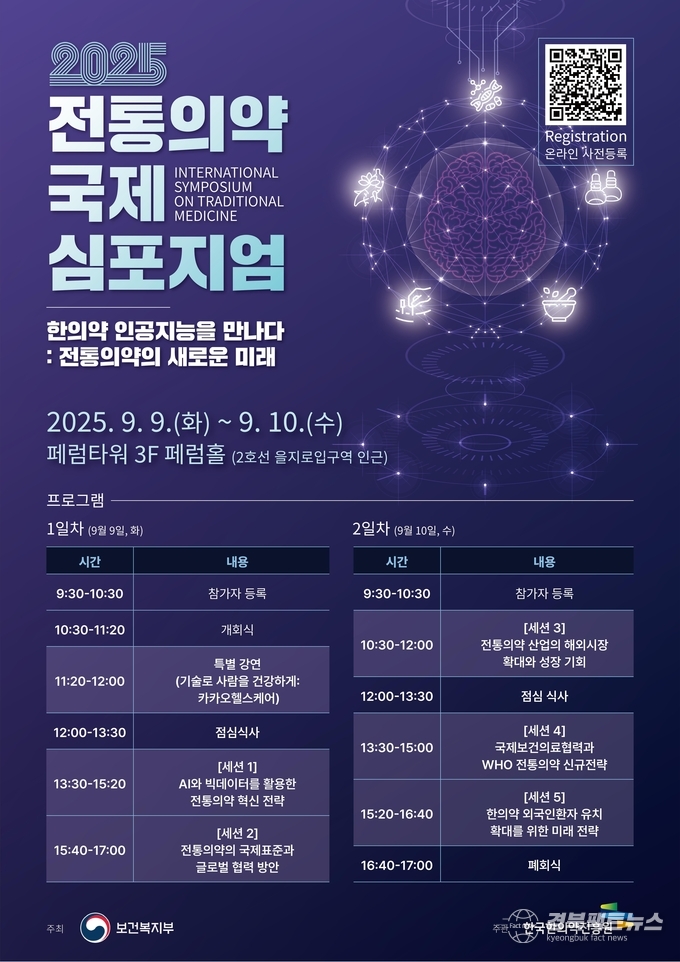 전통의약 국제 심포지엄 포스터(사진=한국한의약진흥원)