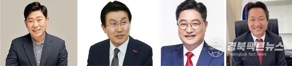 (왼쪽부터) 박용선 경북도의원, 박승호 전 포항시장, 문충운 환동해연구원 원장, 안승대 울산시 행정부시장(10월3일 현재 영남이코노믹 등 언론사 공동 서면 인터뷰 진행순)