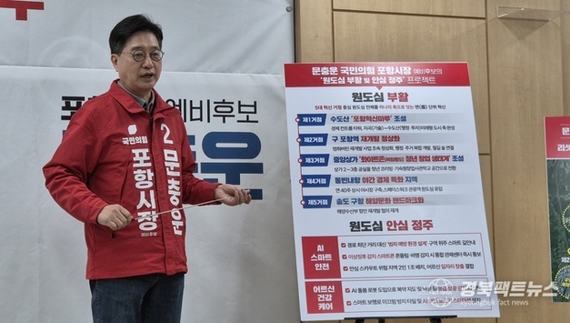 문충운 포항시장 예비후보, ‘원도심 부활·안심 정주’ 공약 발표…5대 거점 혁신벨트 구축