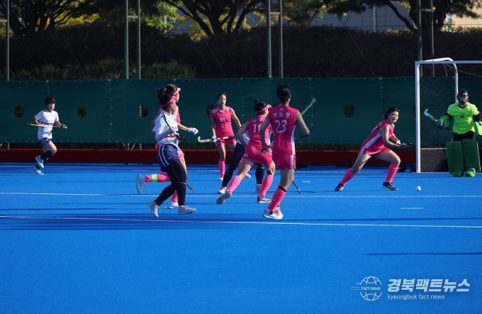 KT sports 직장운동경기부 하키팀(분홍색 선수복) 2025 전국체전 동메달(사진 제공 대한하키협회)/2025년도 직장운동경기부 운영 지원 공모 선정 70,000천 원 국비 지원